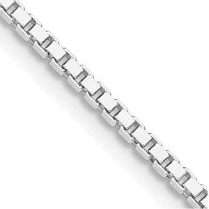1.75mm Rhodium-Plated Sterling Silver Solid Box Chain Necklace, 22 In